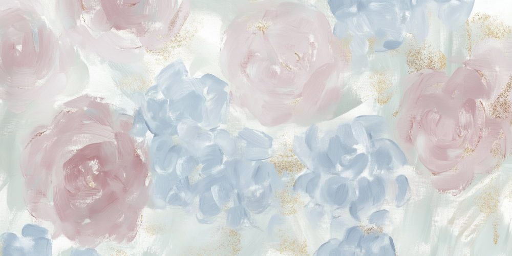 Vrolijke abstracte bloemenschilderij behang