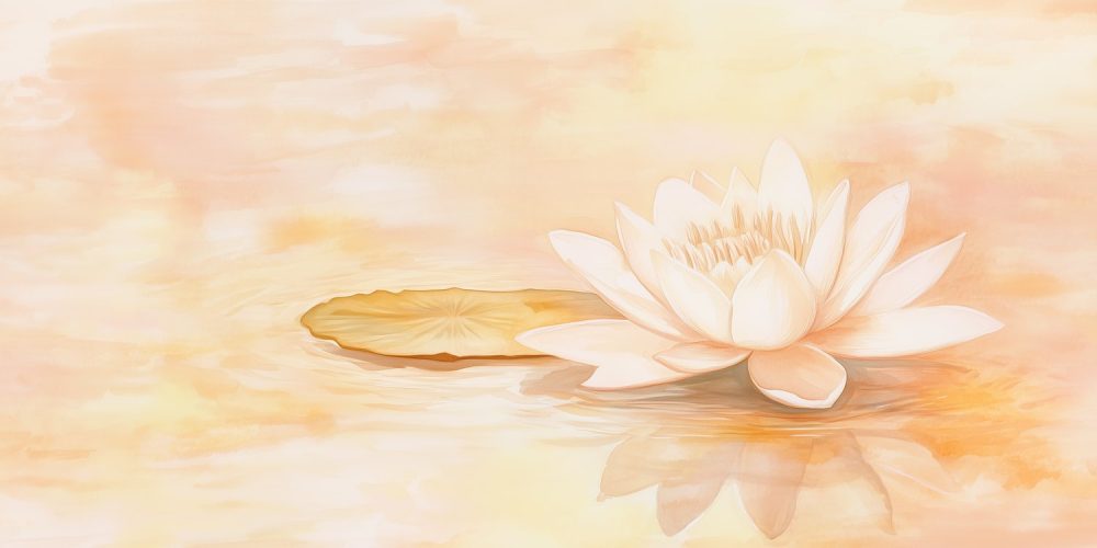 Tranquille waterlelie schildering behang