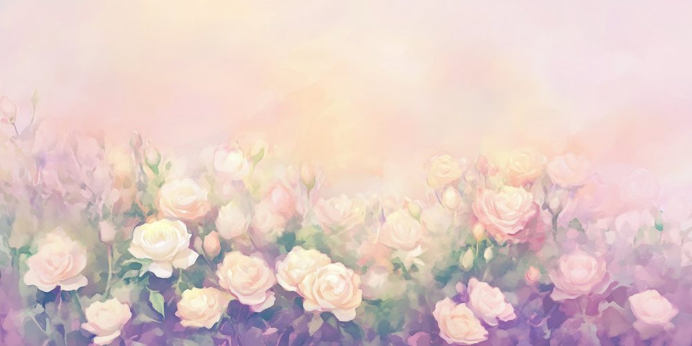 Witte Rozenveld Sereniteit behang