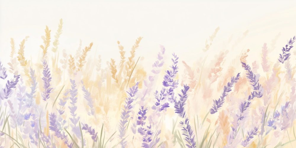 Watercolor Lavendelveld behang