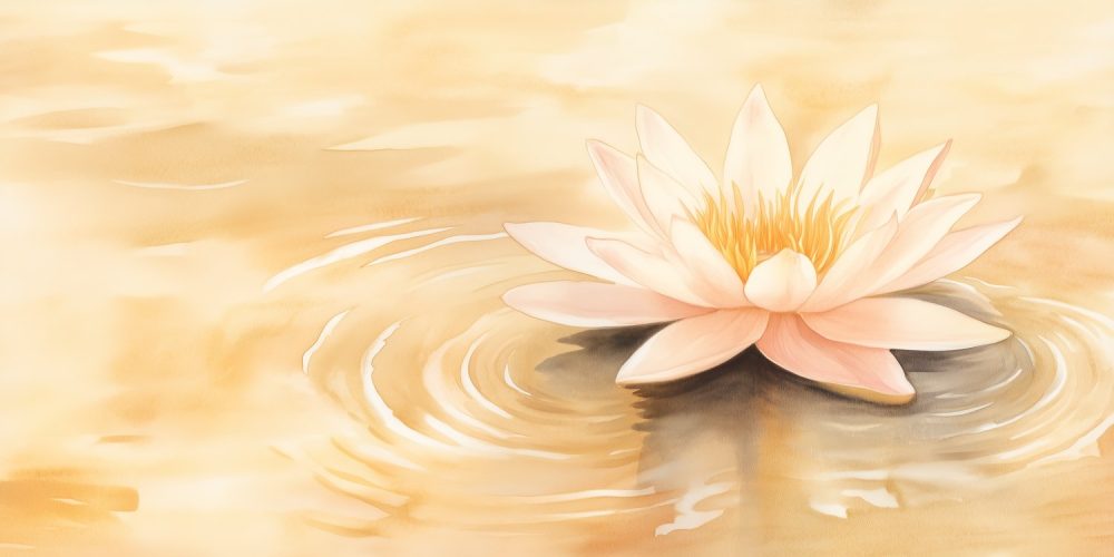 Roze lotus waterverfschilderij behang