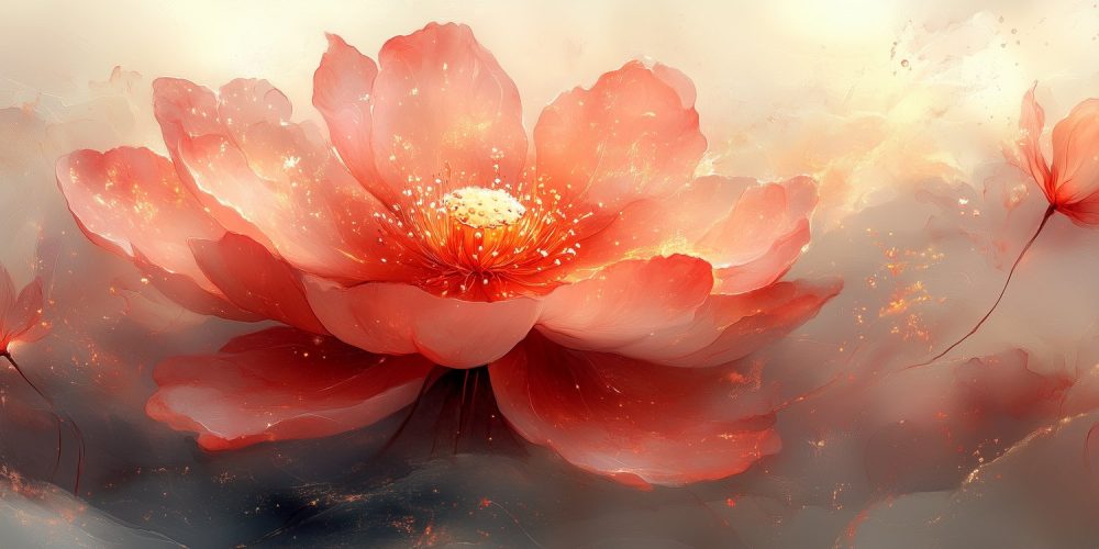 Prachtige rode bloemfoto behang