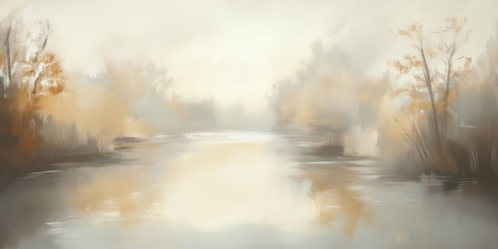 Rustige Rivier in Woud behang