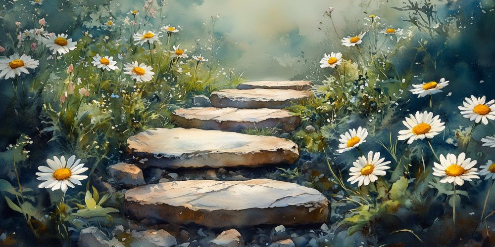 Vredig Daisy Watercolor Pad behang