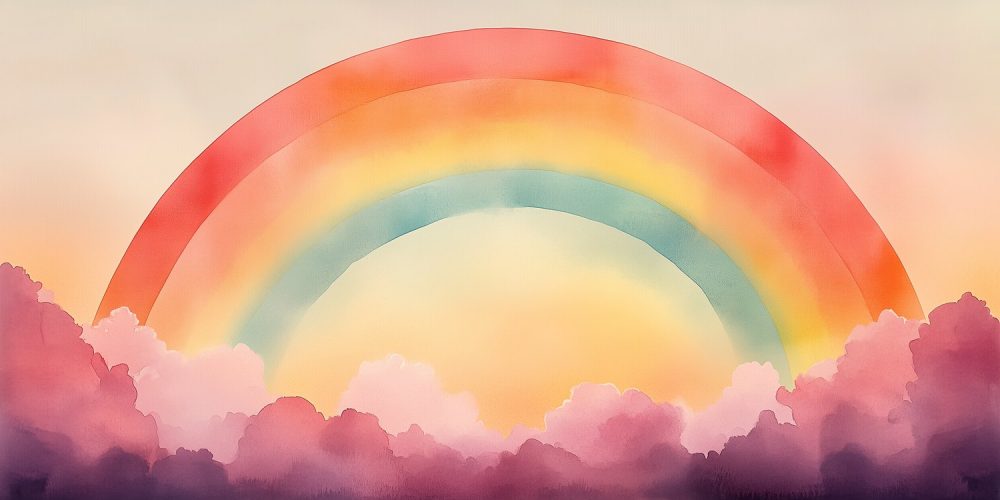 Kleurrijke regenboog lucht behang