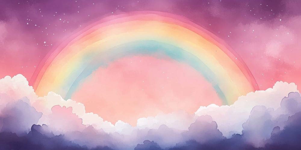 Dromerige Regenboog Waterverf behang