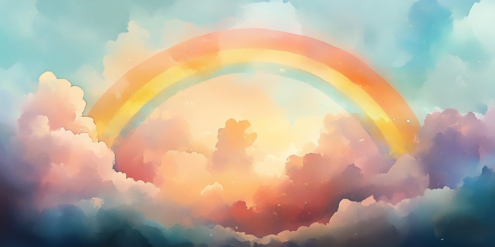 Kleurrijke regenboogfantasie behang