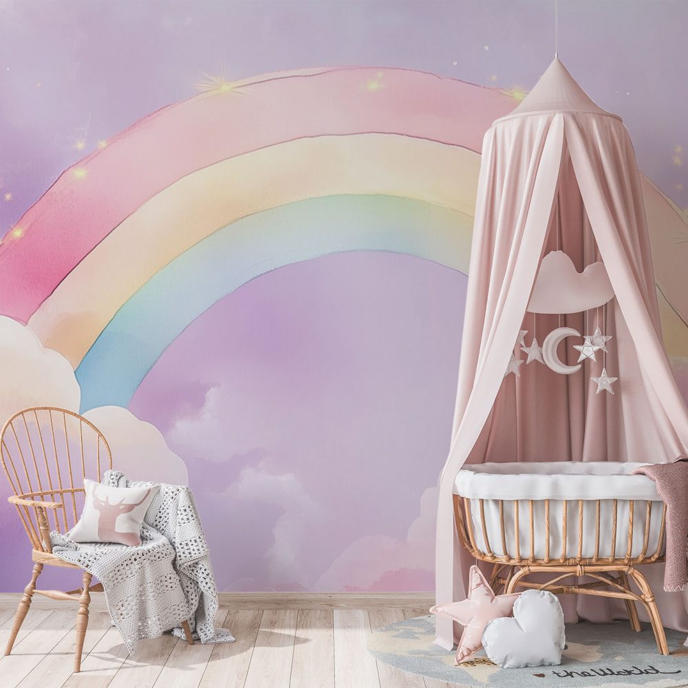 Alternative view of Betoverende Regenbooghemel behang