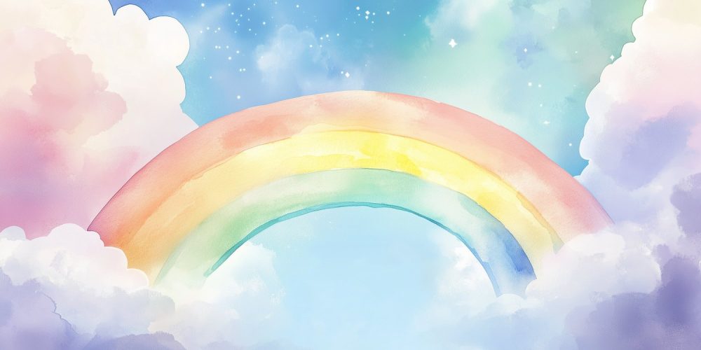 Betoverende Regenboogwolkenlucht behang