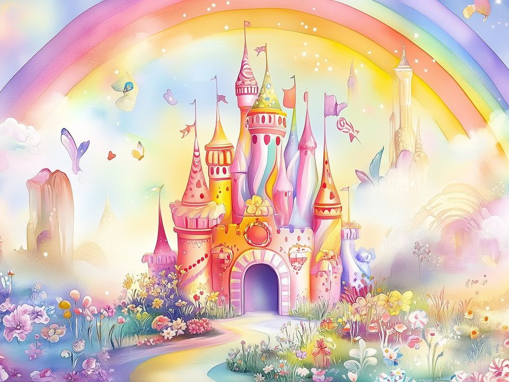 Magisch Kasteel Tuin behang