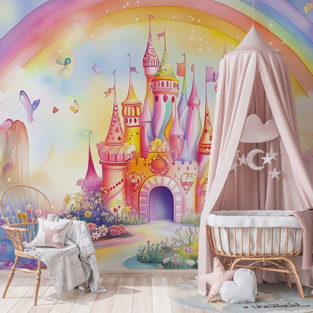 Alternative view of Magisch Kasteel Tuin behang