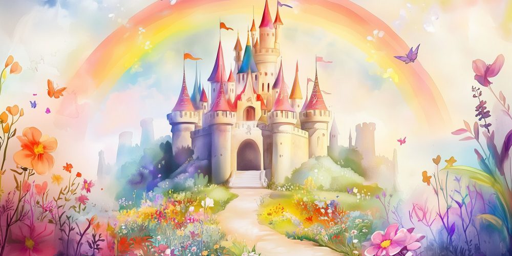 Magisch Kasteel Tuinschilderij behang