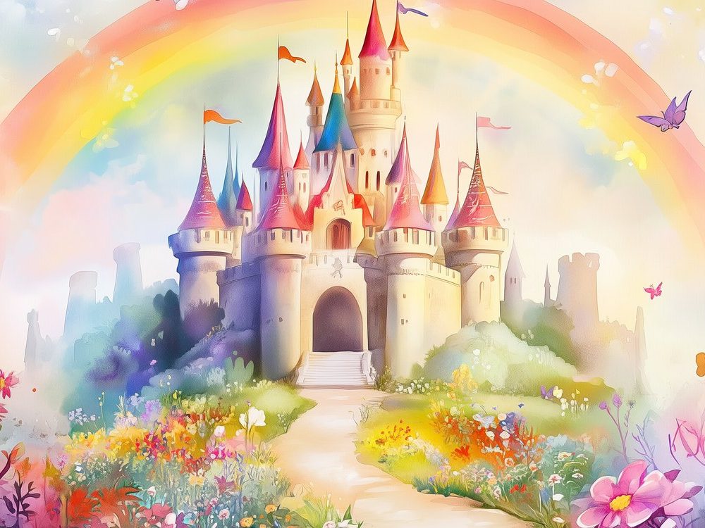 Magisch Kasteel Tuinschilderij behang