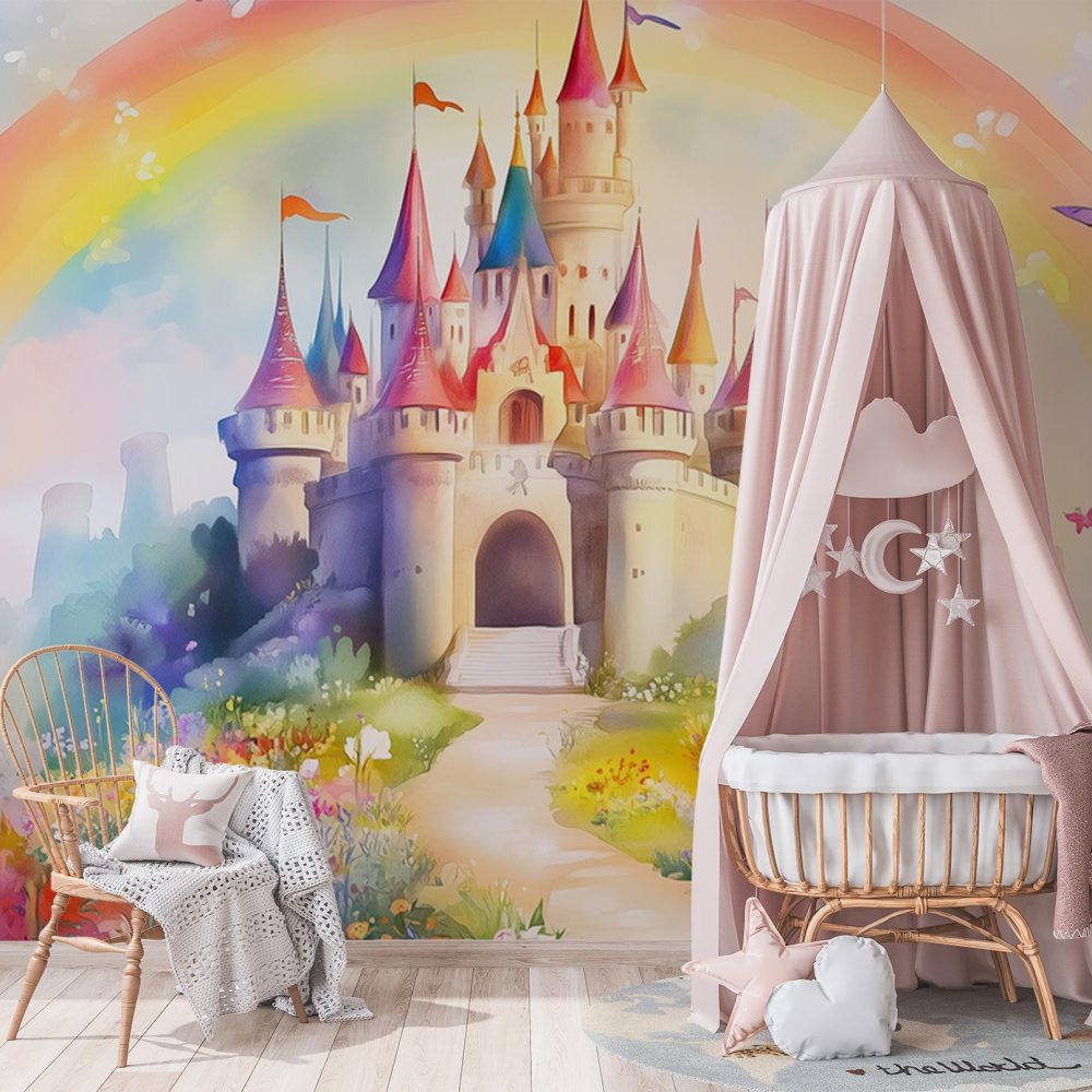 Alternative view of Magisch Kasteel Tuinschilderij behang