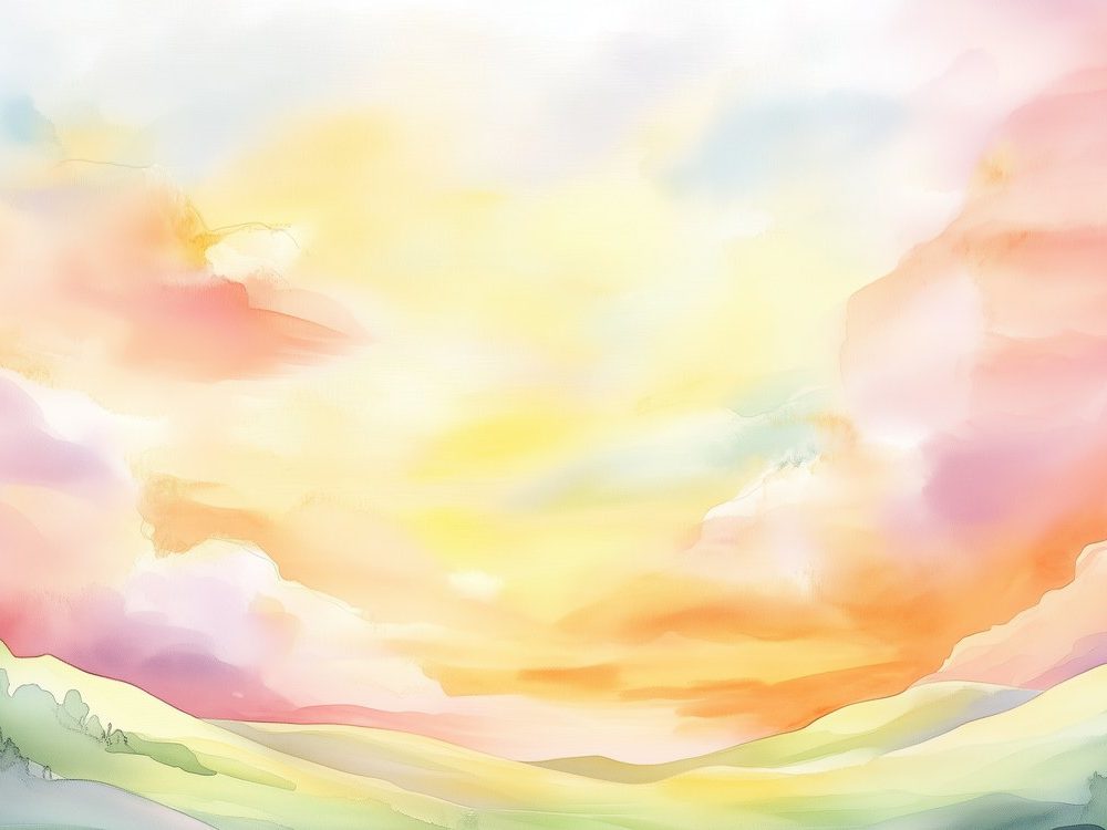 Vredig watercolor landschapsschilderij behang