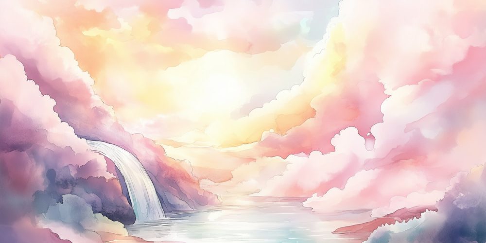 Betoverend Waterverflandschap behang