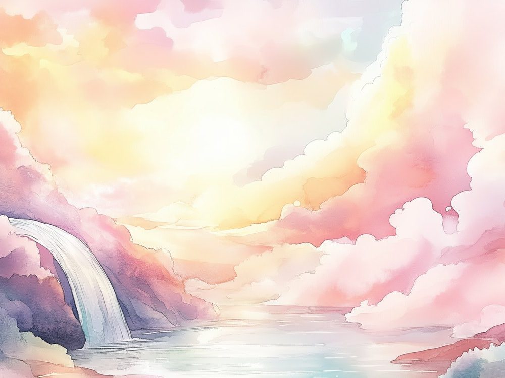 Betoverend Waterverflandschap behang