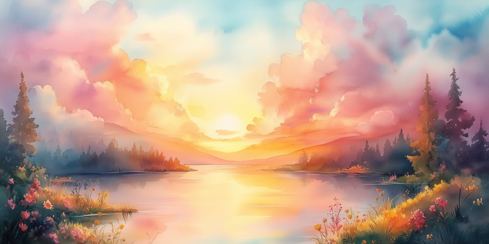 Rustig Bergmeer Landschap behang