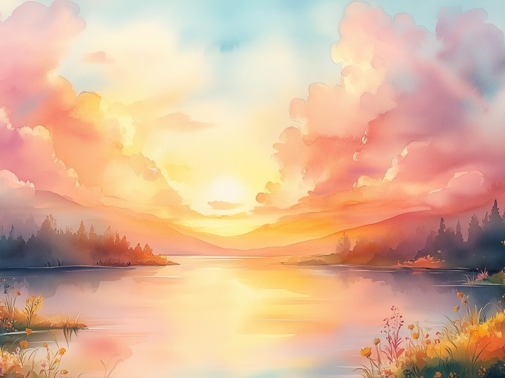 Rustig Bergmeer Landschap behang