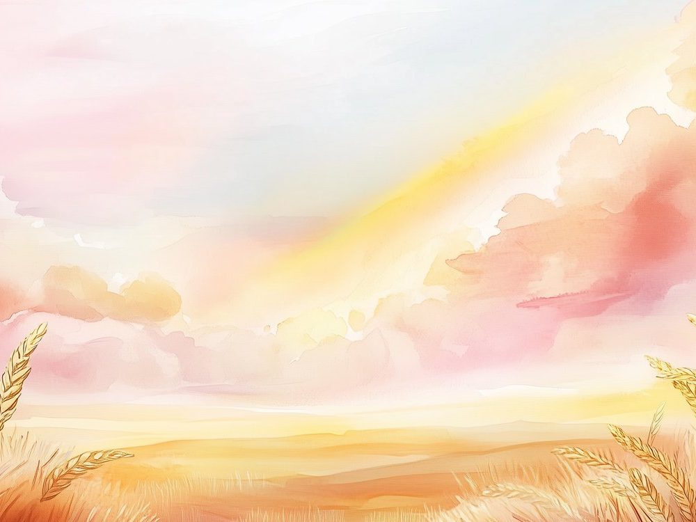 Vredig landschap met warme tinten behang