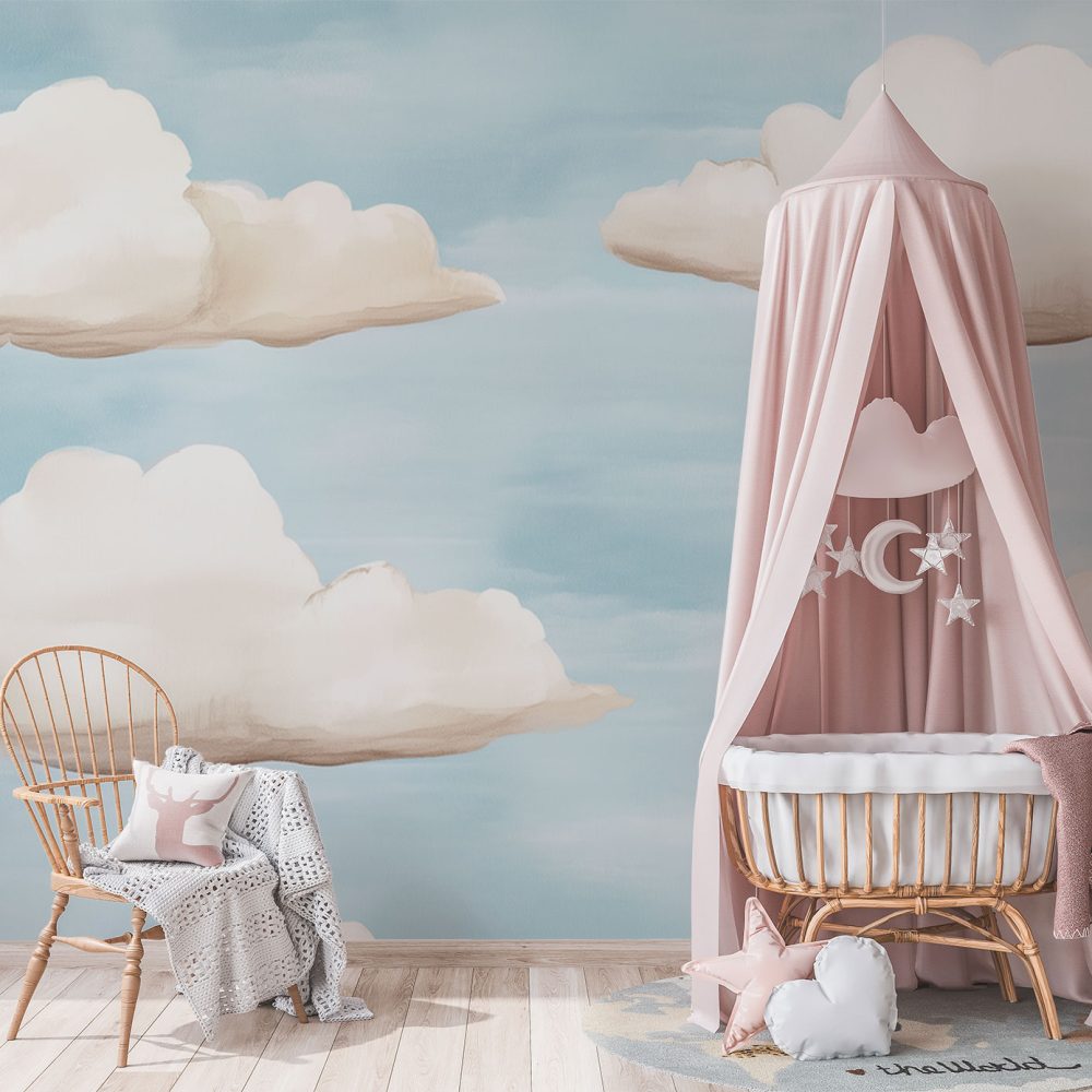 Alternative view of Dromerige wolkenscène behang
