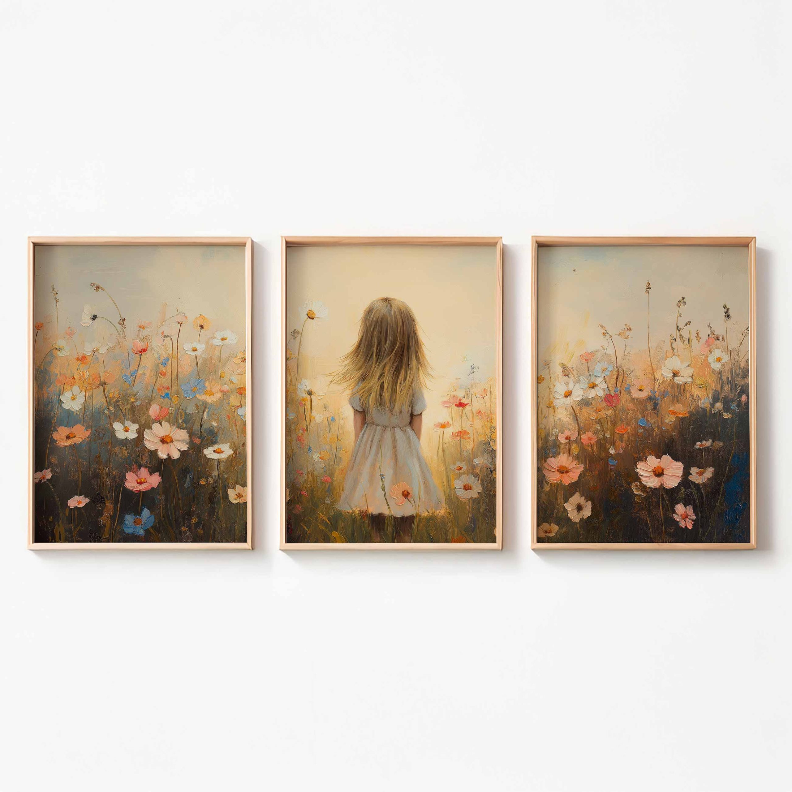 Zacht Pastel Meisje in Bloemenveld - Droomdecor - Afbeelding 9