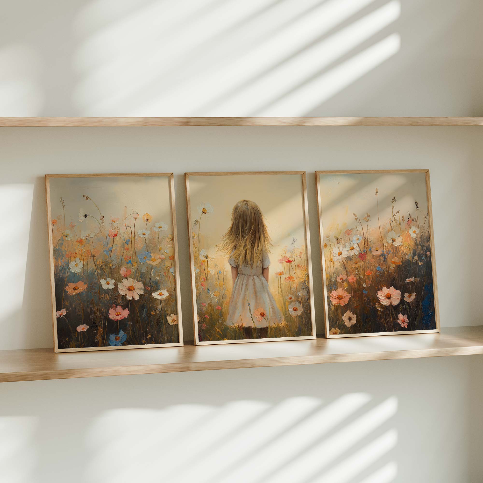 Zacht Pastel Meisje in Bloemenveld - Droomdecor - Afbeelding 11