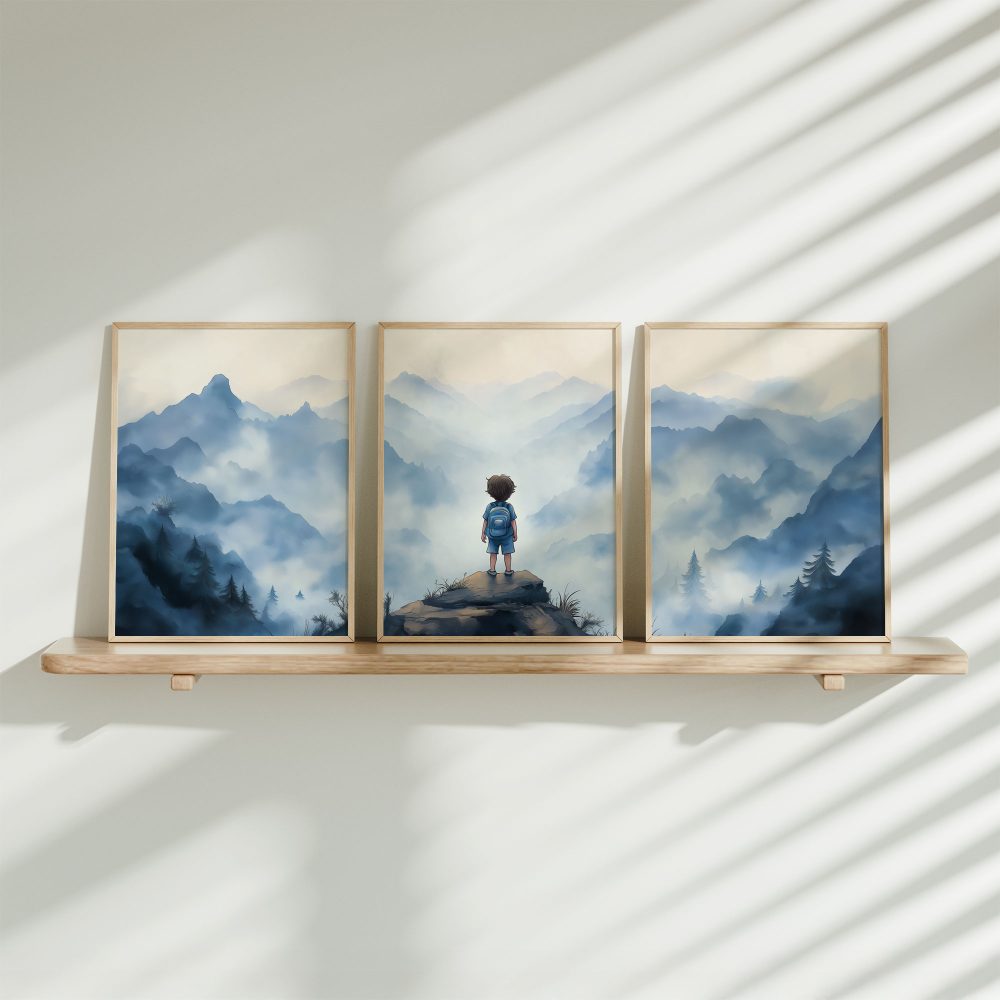 Avontuurlijke jongen op mysterieuze bergen