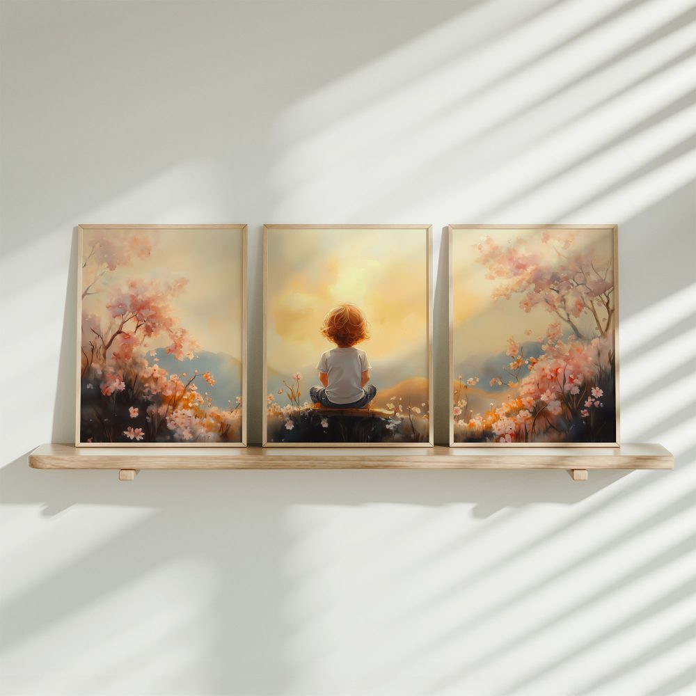 Zonnig Landschap met Dromend Kind