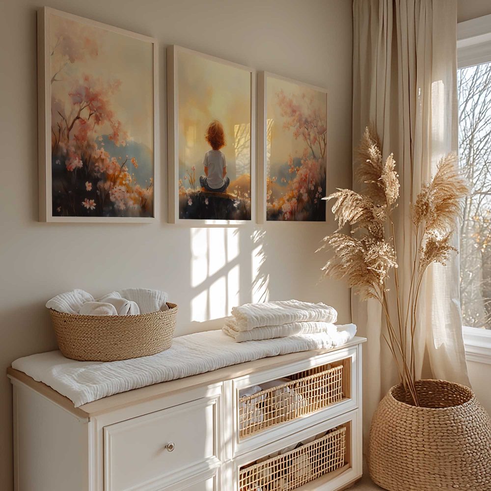 Alternative view of Zonnig Landschap met Dromend Kind