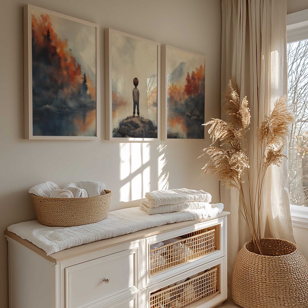 Alternative view of Avontuurlijke Jongen bij Rivier en Bergen