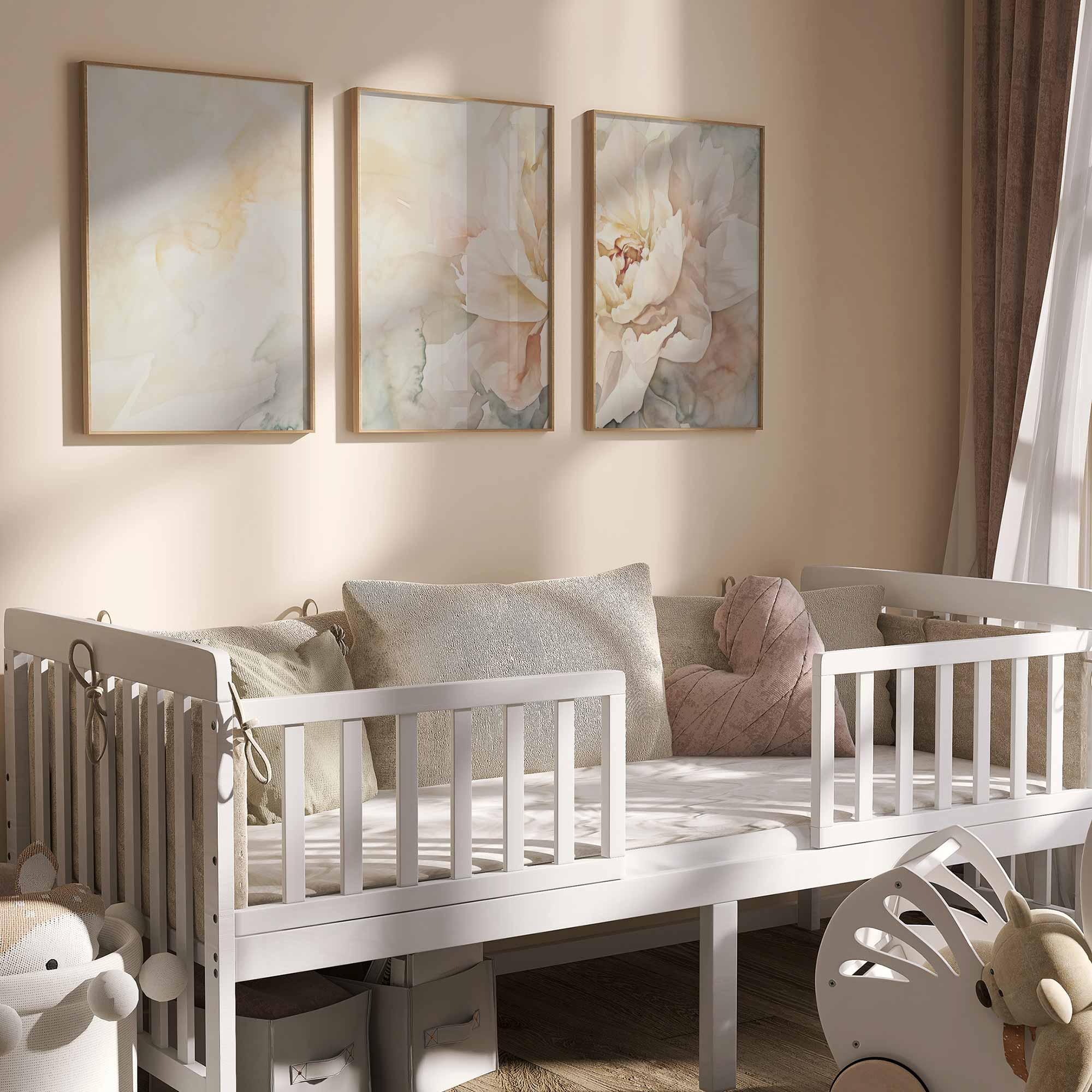 Elegante Witte Bloem – Serene Stijlvolle Wanddecoratie - Afbeelding 2