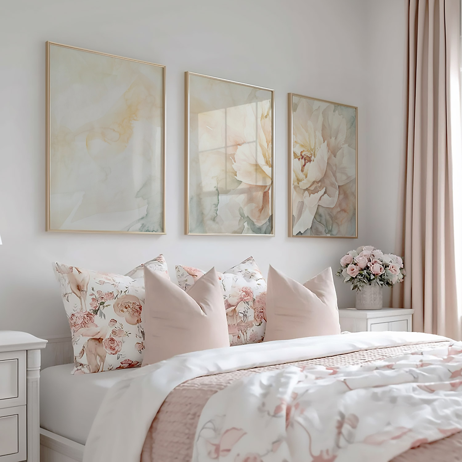 Elegante Witte Bloem – Serene Stijlvolle Wanddecoratie - Afbeelding 5