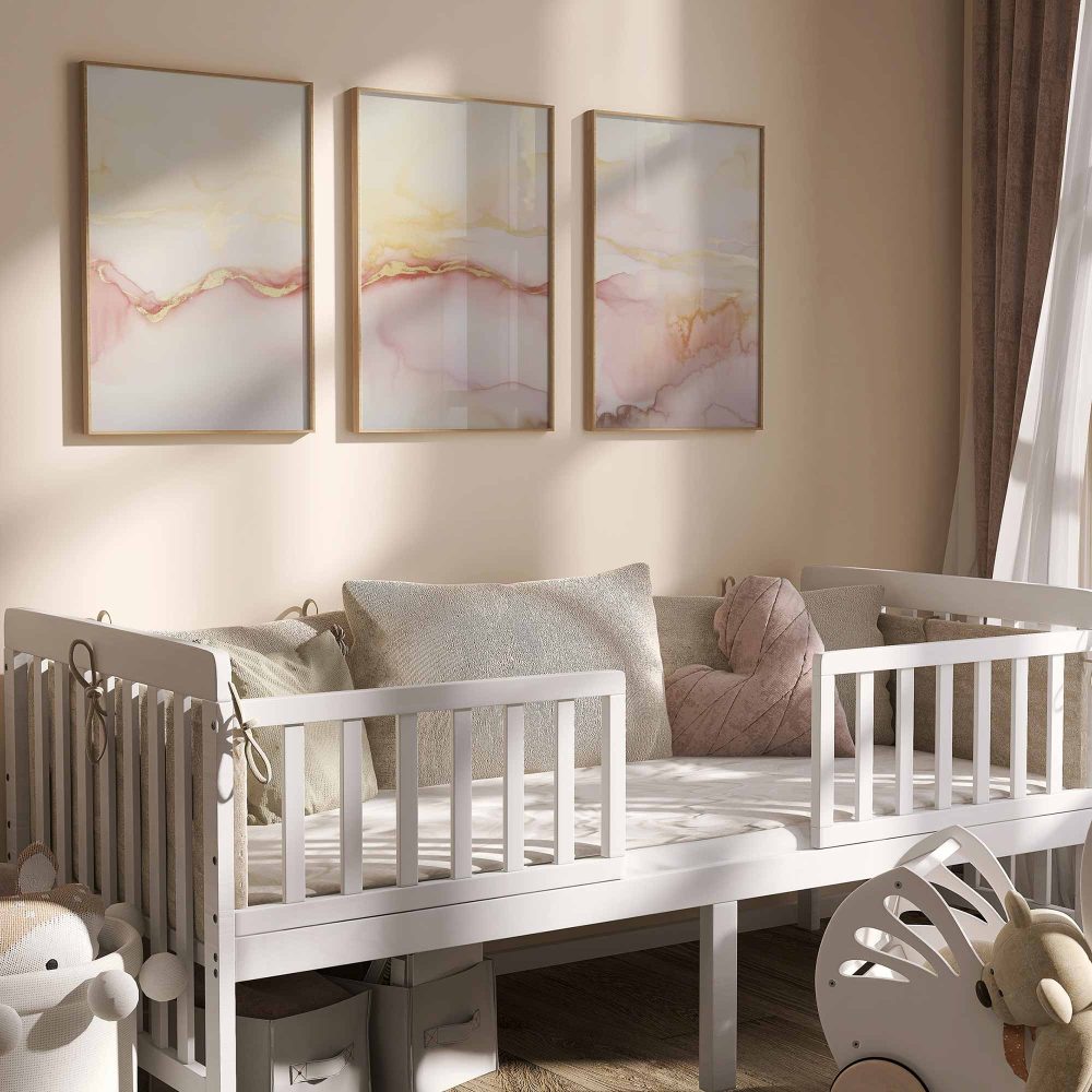 Alternative view of Pastel Roze & Goud Abstracte Waterverf Sfeer