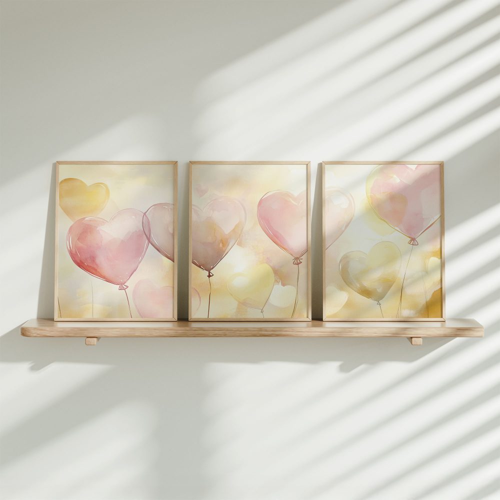 Dromerige hartballonnen in pastelkleuren