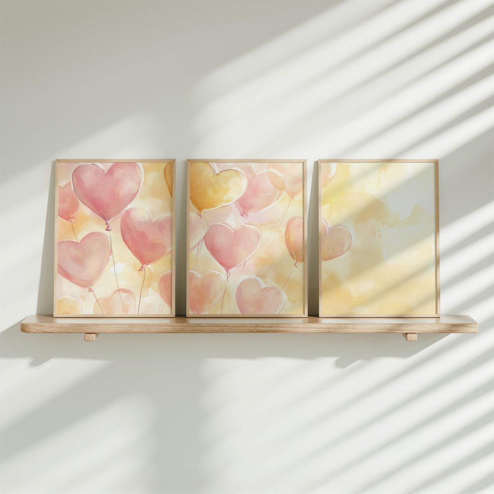 Vrolijke Hartballonnen in Roze en Geel