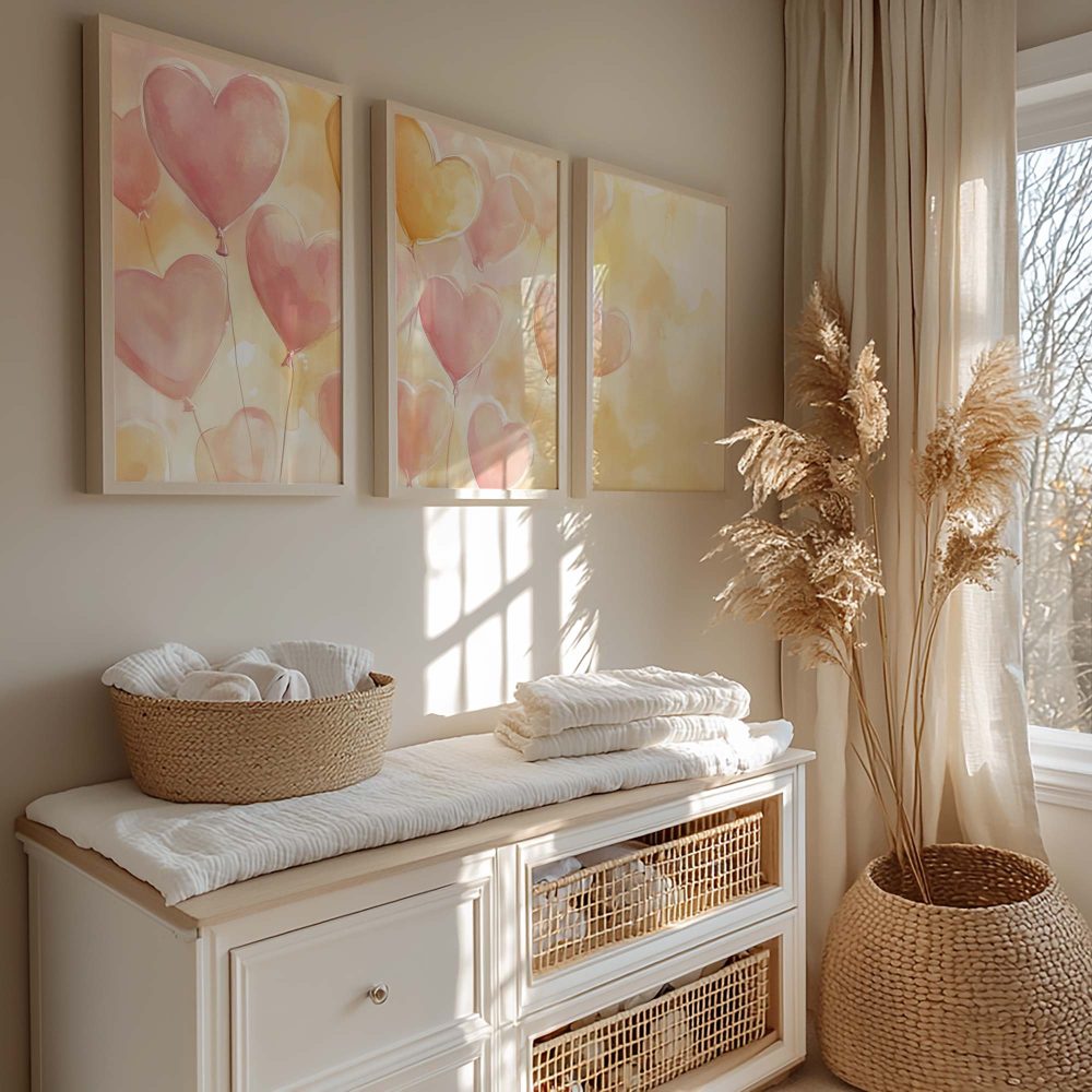 Alternative view of Vrolijke Hartballonnen in Roze en Geel