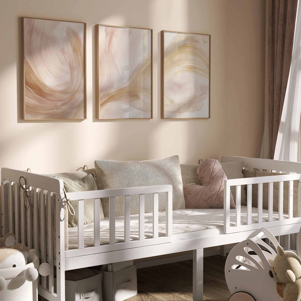 Alternative view of Zacht Pastel Abstract - Vloeiende Lijnen en Serene Sfeer