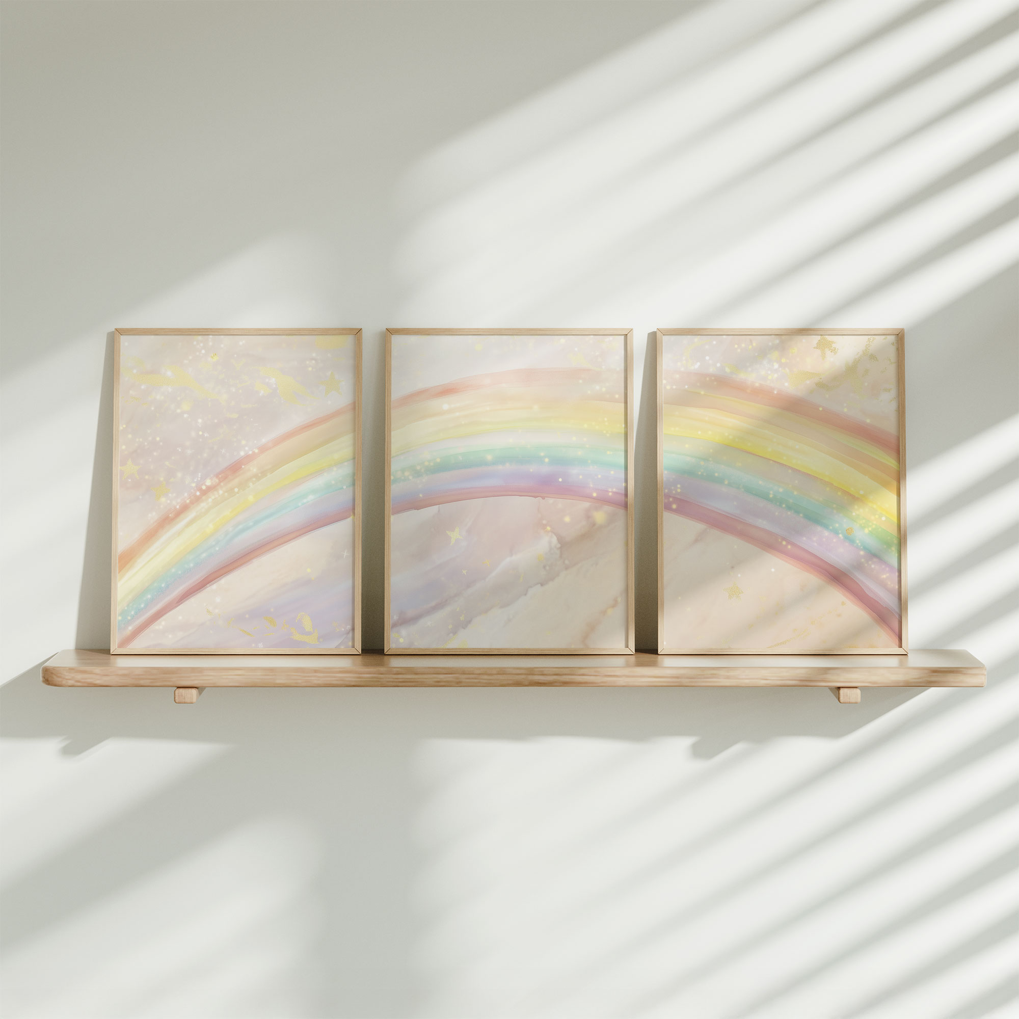 Magische Watercolor Regenboog in Pasteltinten