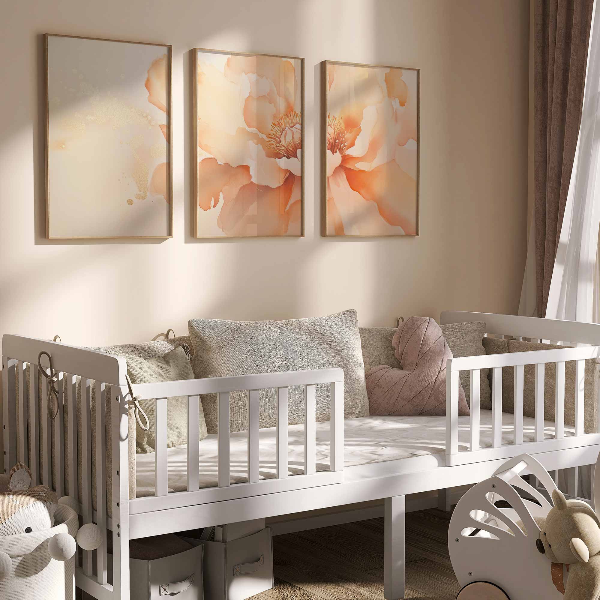 Zachte Perzikbloem – Romantische Wanddecoratie met Delicate Details - Afbeelding 2