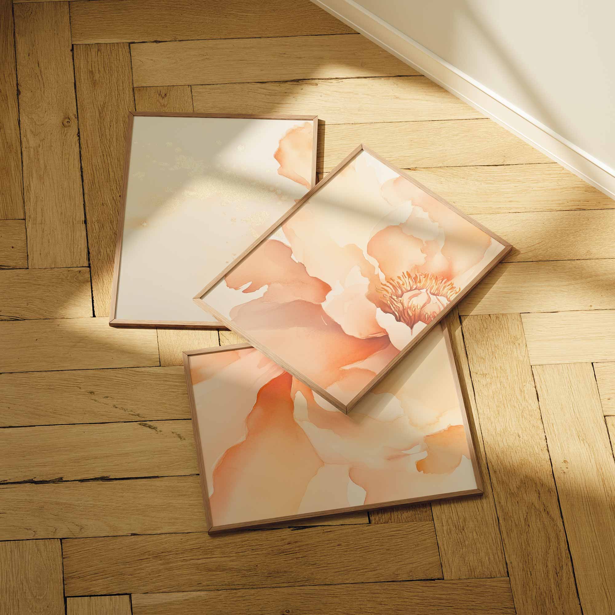 Zachte Perzikbloem – Romantische Wanddecoratie met Delicate Details - Afbeelding 8