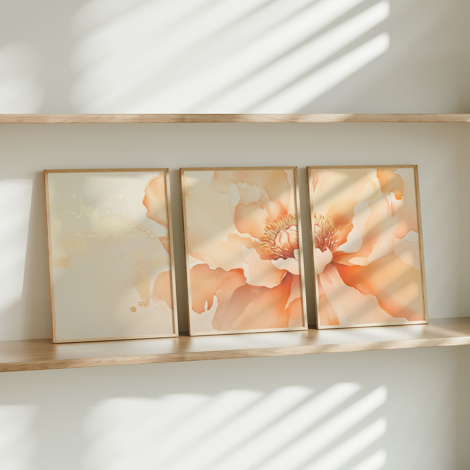 Zachte Perzikbloem – Romantische Wanddecoratie met Delicate Details - Afbeelding 10