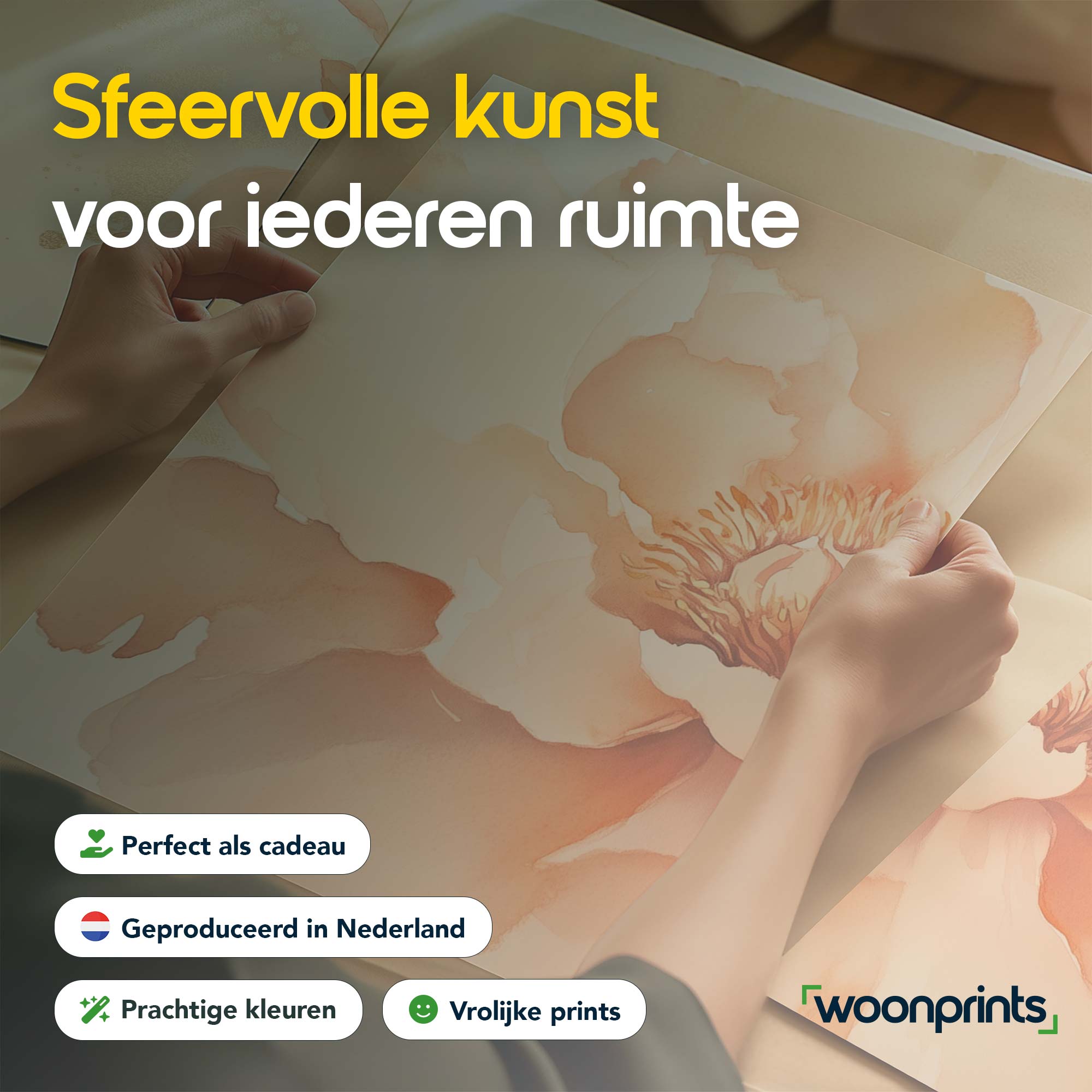 Zachte Perzikbloem – Romantische Wanddecoratie met Delicate Details - Afbeelding 6