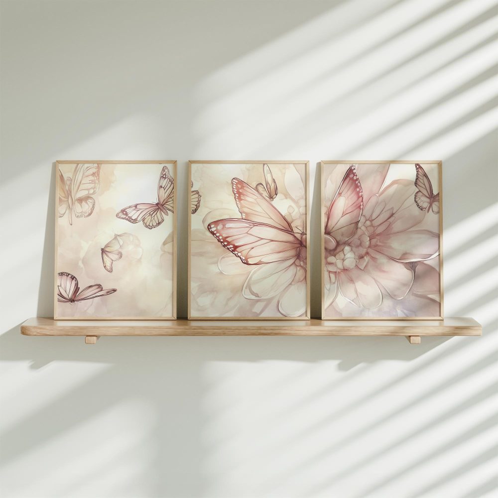 Betoverende Vlinders en Bloemen – Stijlvolle Wanddecoratie