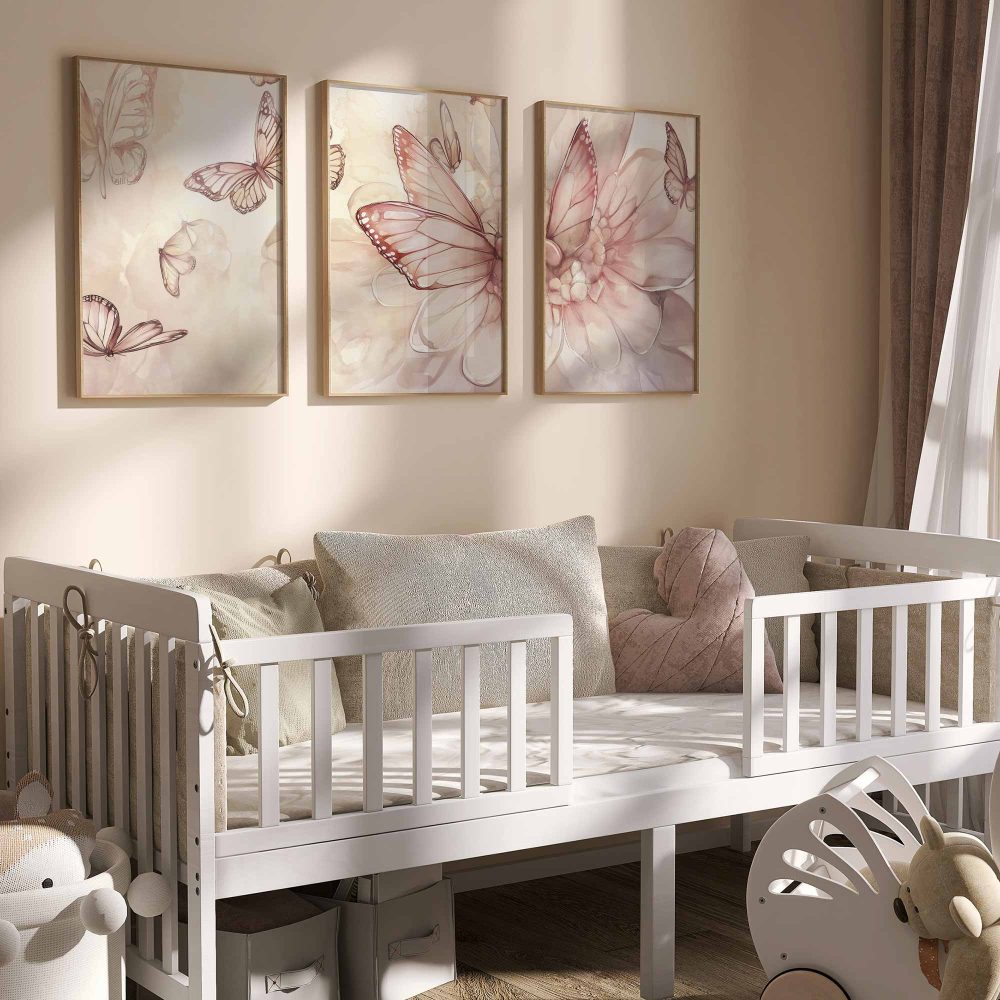 Alternative view of Betoverende Vlinders en Bloemen – Stijlvolle Wanddecoratie