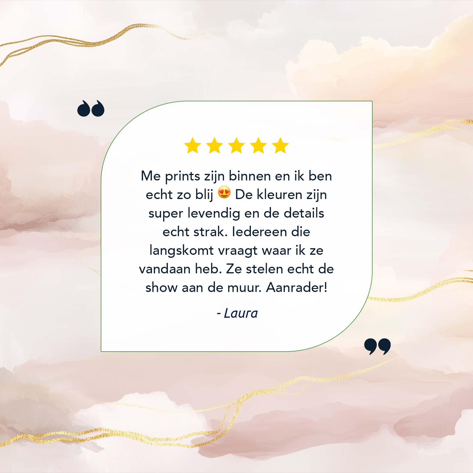 Roze Droomwolken met Gouden Strepen – Serene Wanddecoratie - Afbeelding 11