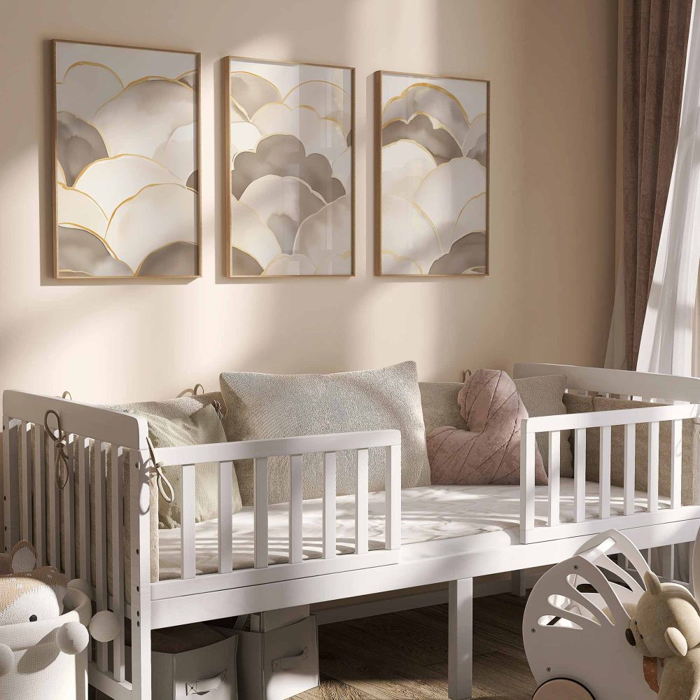 Alternative view of Dromerige Beige Wolken – Serene Luchtsfeer in Stijlvolle Schildering