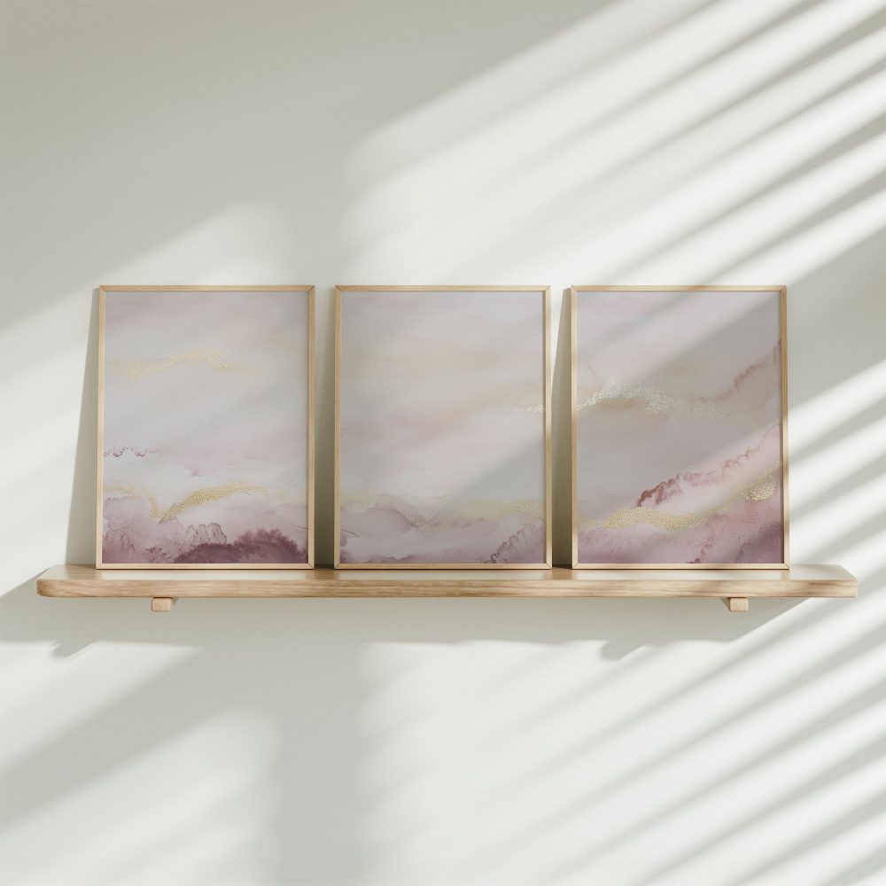 Pastel Dromen: Abstract Watercolor in Roze en Wit