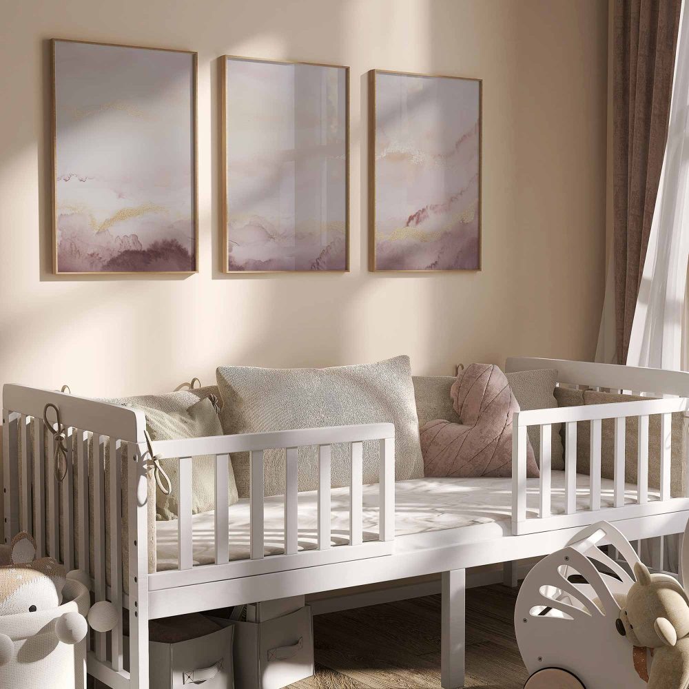 Alternative view of Pastel Dromen: Abstract Watercolor in Roze en Wit