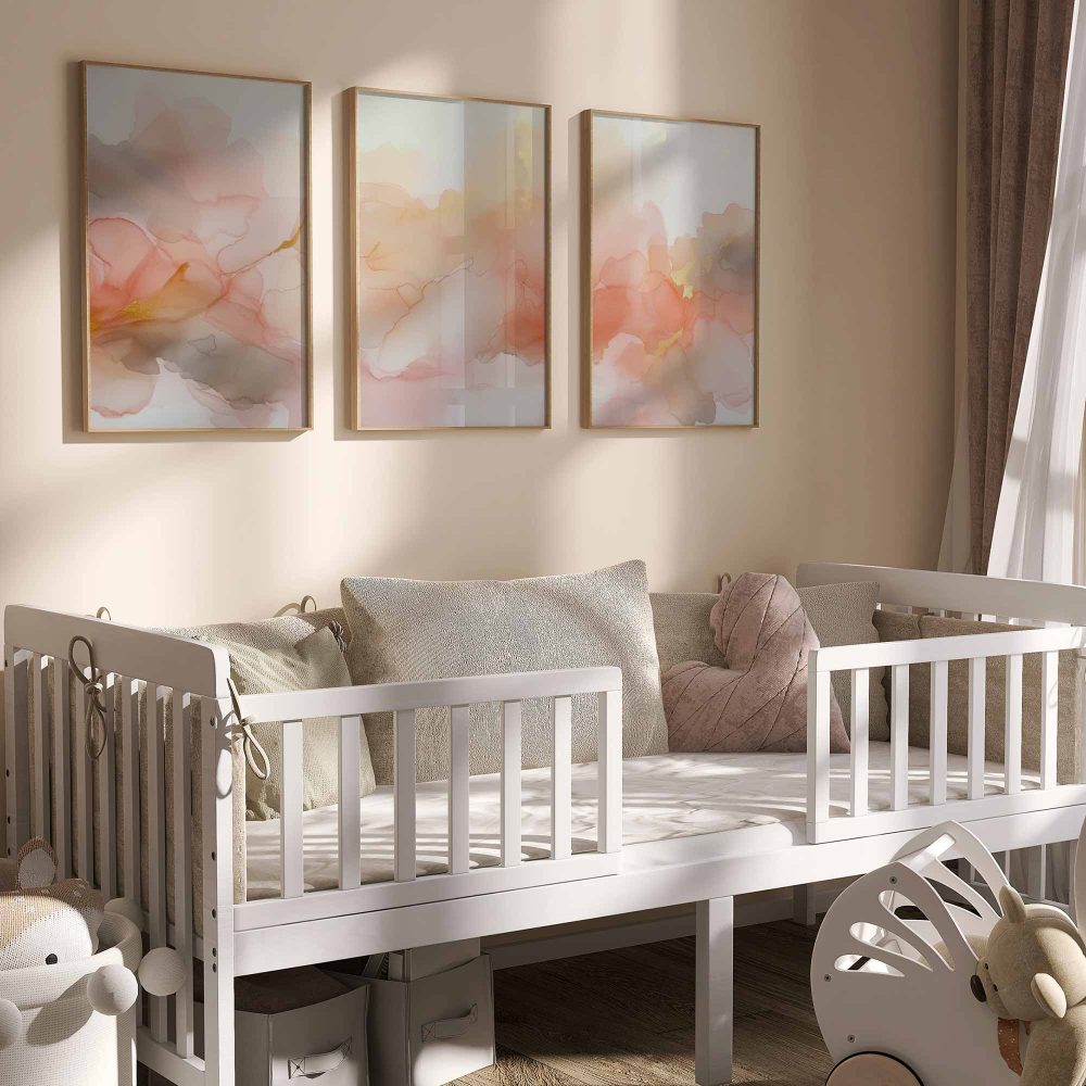 Alternative view of Pastel Dromen: Speelse Abstracte Waterverf in Roze, Oranje & Geel